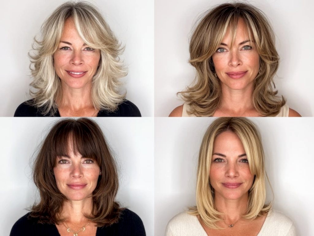 Medium hairstyles for women over 50, lobs, shoulder-length styles