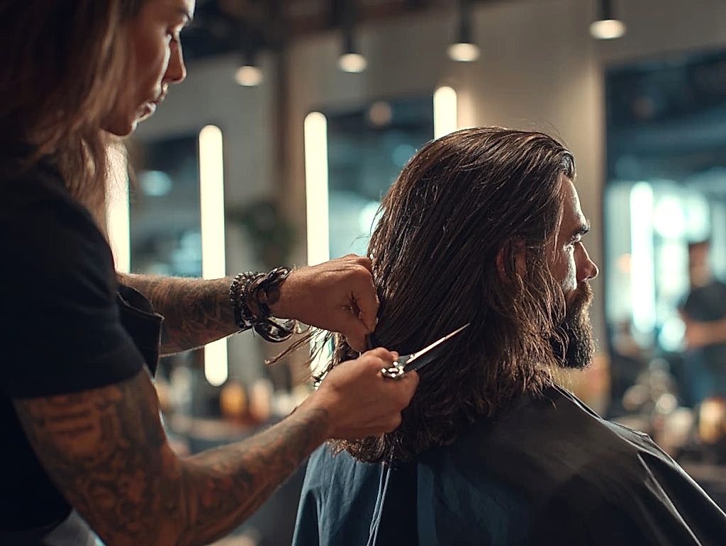 “Expert long hair mens haircut at Heli Beauty salon 2025”
